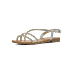 Sandali Flat da Donna Argento con strass e punta squadrata Lora Ferres