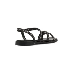 Sandali flat da Donna neri con borchie e cinturino Lora Ferres