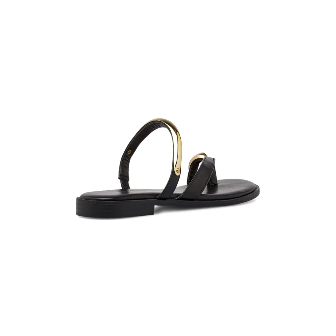 Sandali Flat Infradito Donna Neri con dettaglio gioiello Lora Ferres