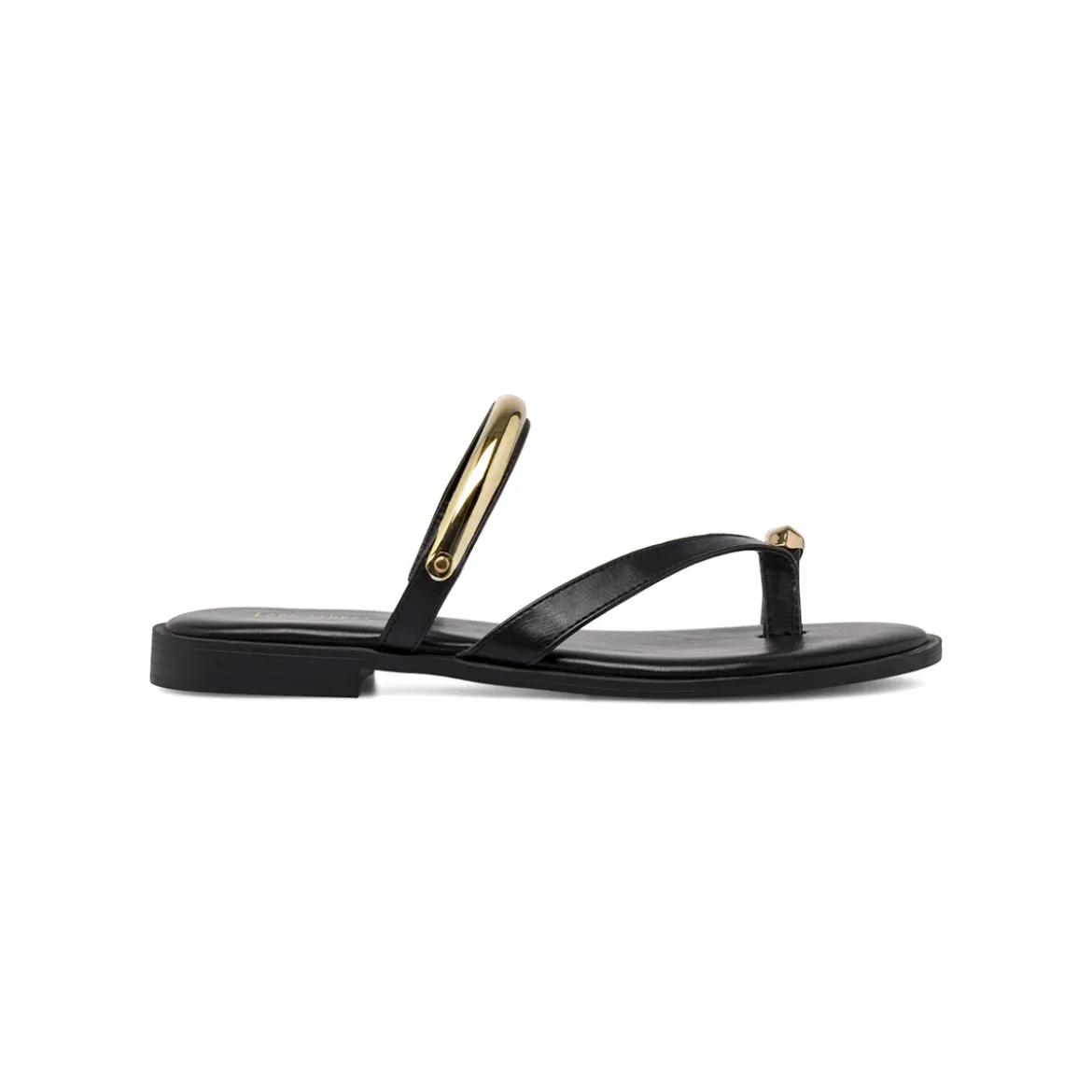 Sandali Flat Infradito Donna Neri con dettaglio gioiello Lora Ferres