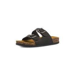 Sandali Flat Neri Donna con doppie fasce Americanino