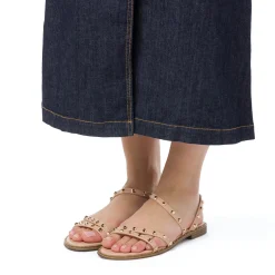 Sandali flat nude da Donna con dettaglio borchie Lora Ferres