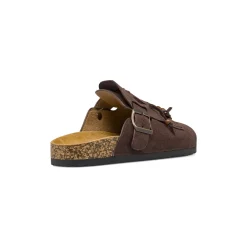 Sandali Flat Sabot Donna marroni effetto scamosciato Lora Ferres