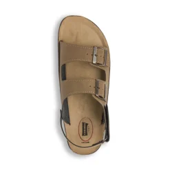 Sandali marroni da Uomo con sottopiede in pelle e strappo in velcro Carrera Jeans