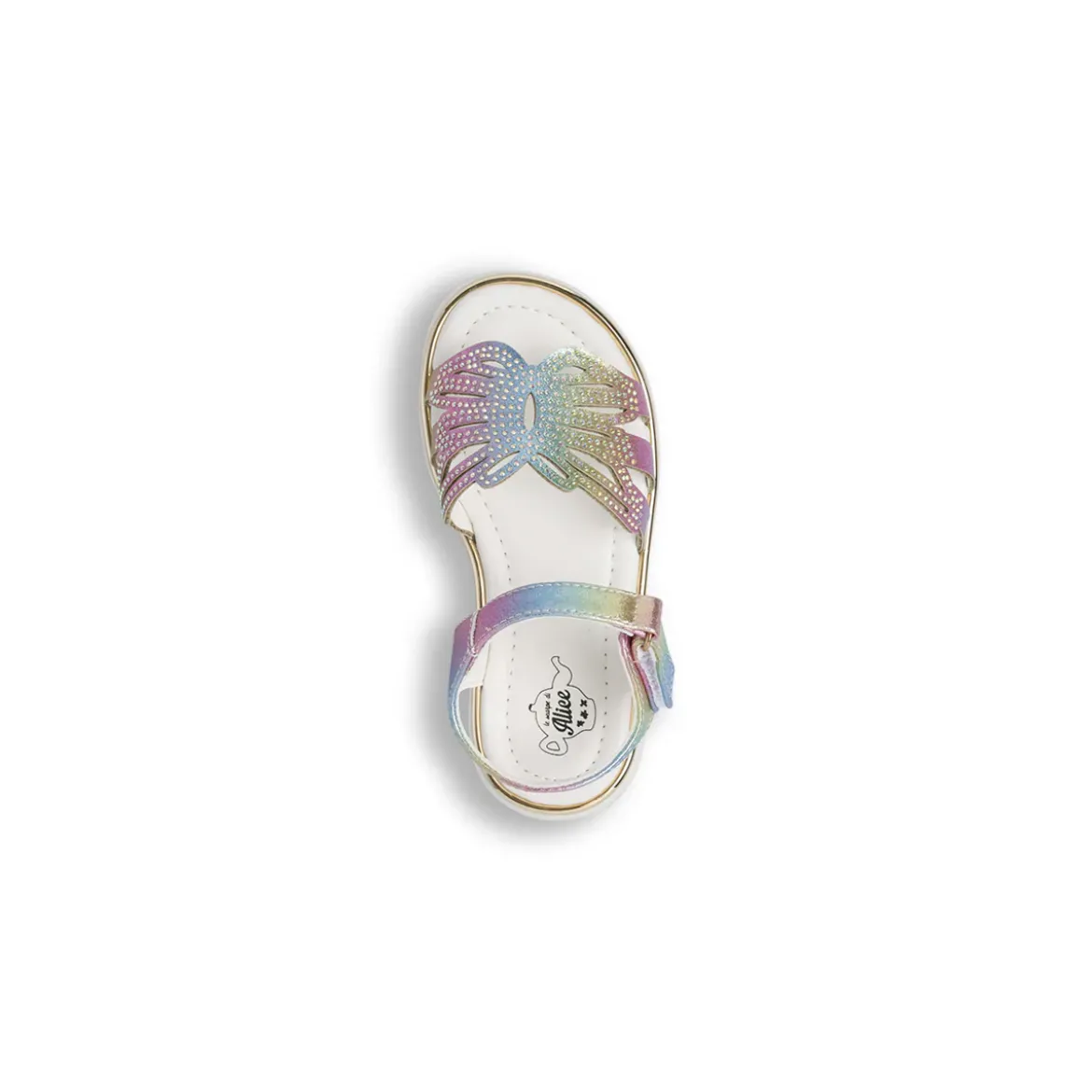 Sandali multicolore Bambina con farfalla e strass Le scarpe di Alice
