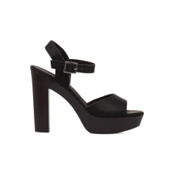 Sandali neri con tacco a colonna 12,5 cm da Donna con cinturino Lora Ferres