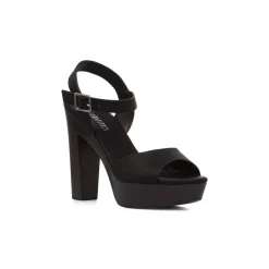 Sandali neri con tacco a colonna 12,5 cm da Donna con cinturino Lora Ferres