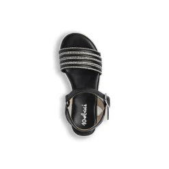 Sandali Neri da Bambina con strass e suola platform glitter Dieci Baci