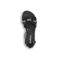 Sandali Neri da Bambina con strass colorati e treccia Dieci Baci