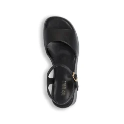 Sandali neri da Donna con cinturino e zeppa 6 cm Lora Ferres