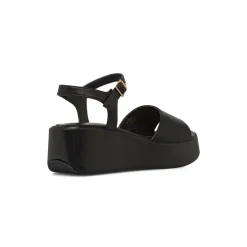 Sandali neri da Donna con cinturino e zeppa 6 cm Lora Ferres