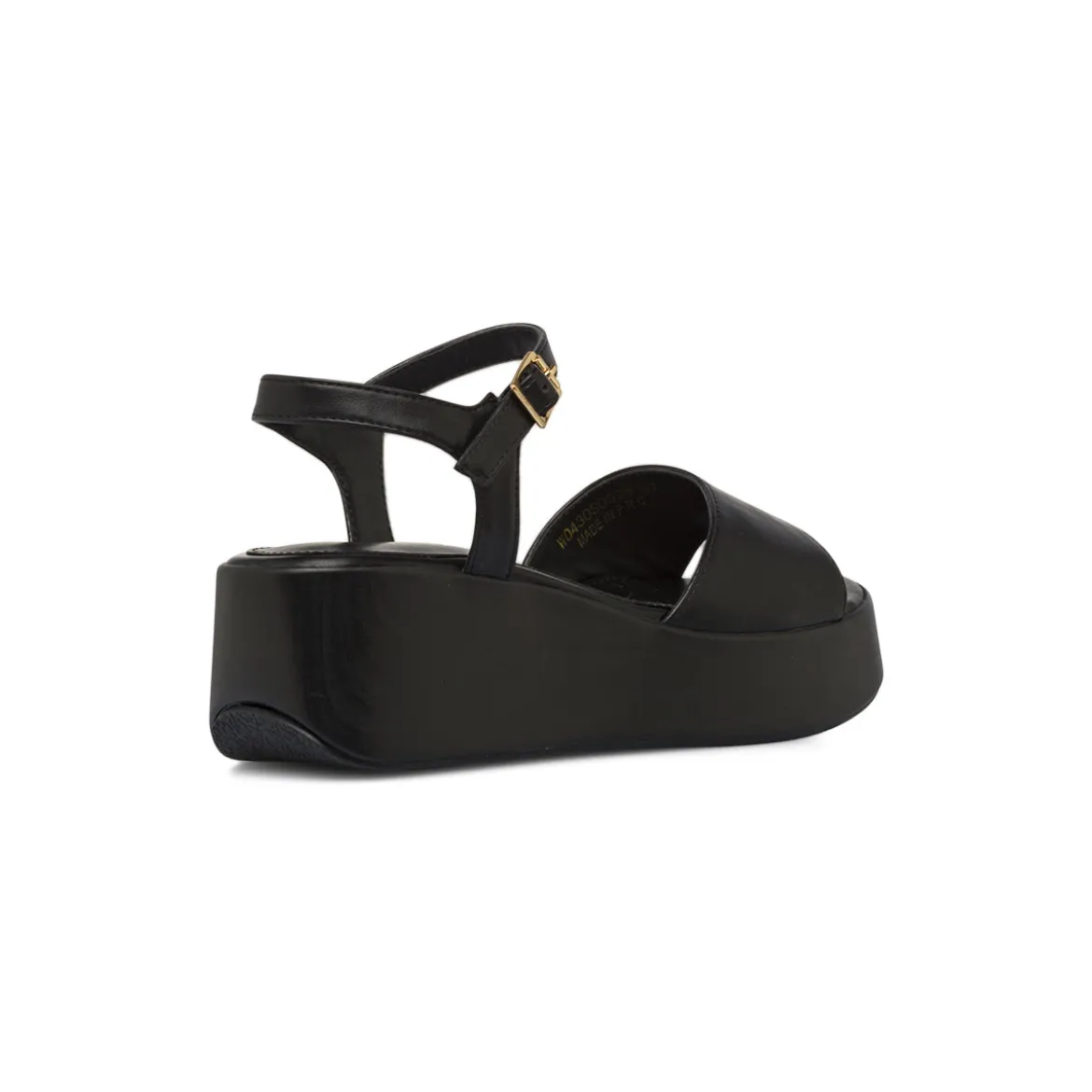 Sandali neri da Donna con cinturino e zeppa 6 cm Lora Ferres