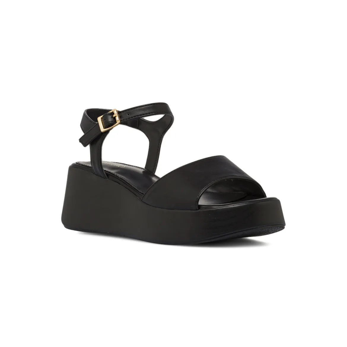 Sandali neri da Donna con cinturino e zeppa 6 cm Lora Ferres
