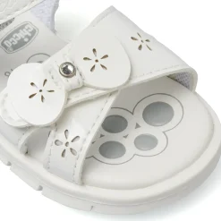 Sandali Primi Passi Bambina Bianchi con fiocco e strass Chicco