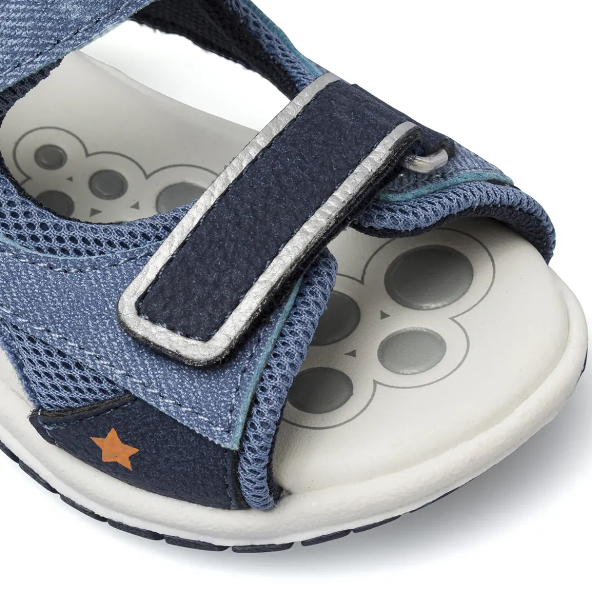 Sandali Primi Passi Bambino Blu in mesh e doppio cinturino Chicco