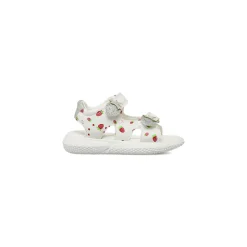 Sandali primi passi bianchi da Bambina con fragole Le scarpe di Alice
