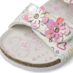 Sandali primi passi da Bambina bianchi con cuori e fiori Settenote