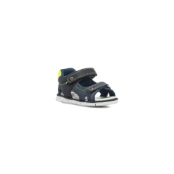 Sandali primi passi da Bambino blu effetto denim con strappo Chicco