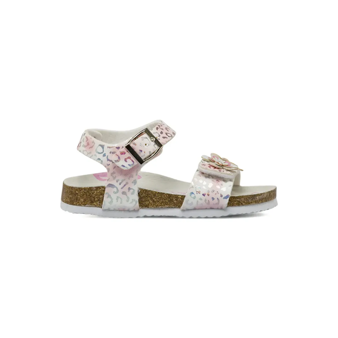 Sandali rosa e bianchi da Ragazza con stampa iridescente Settenote