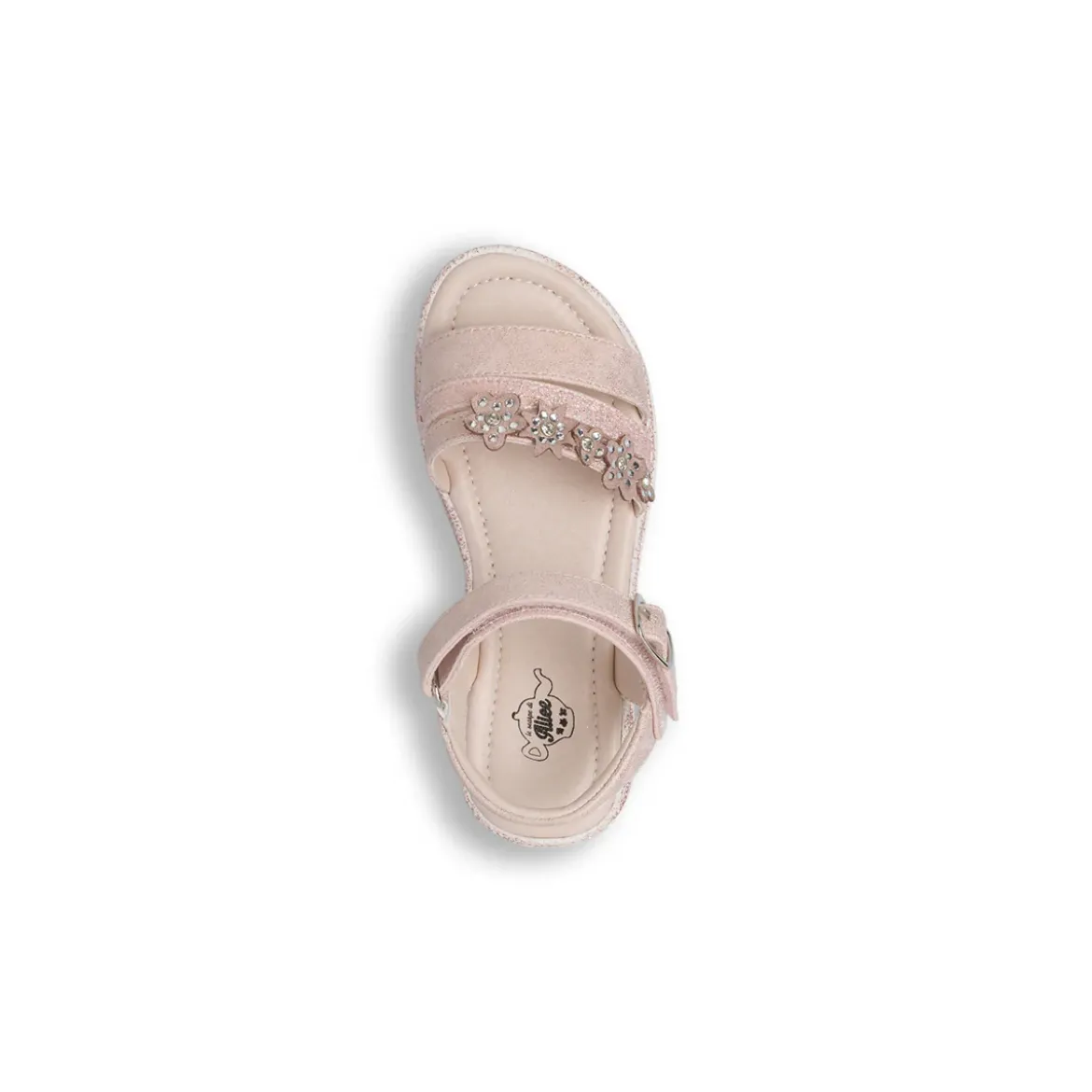 Sandali rosa glitter da Bambina con fiori e strass Le scarpe di Alice
