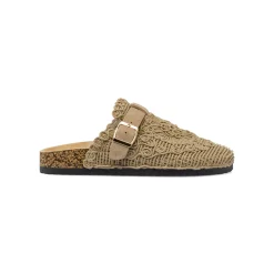 Sandali Sabot Beige da Donna con lavorazione intreccio Lora Ferres