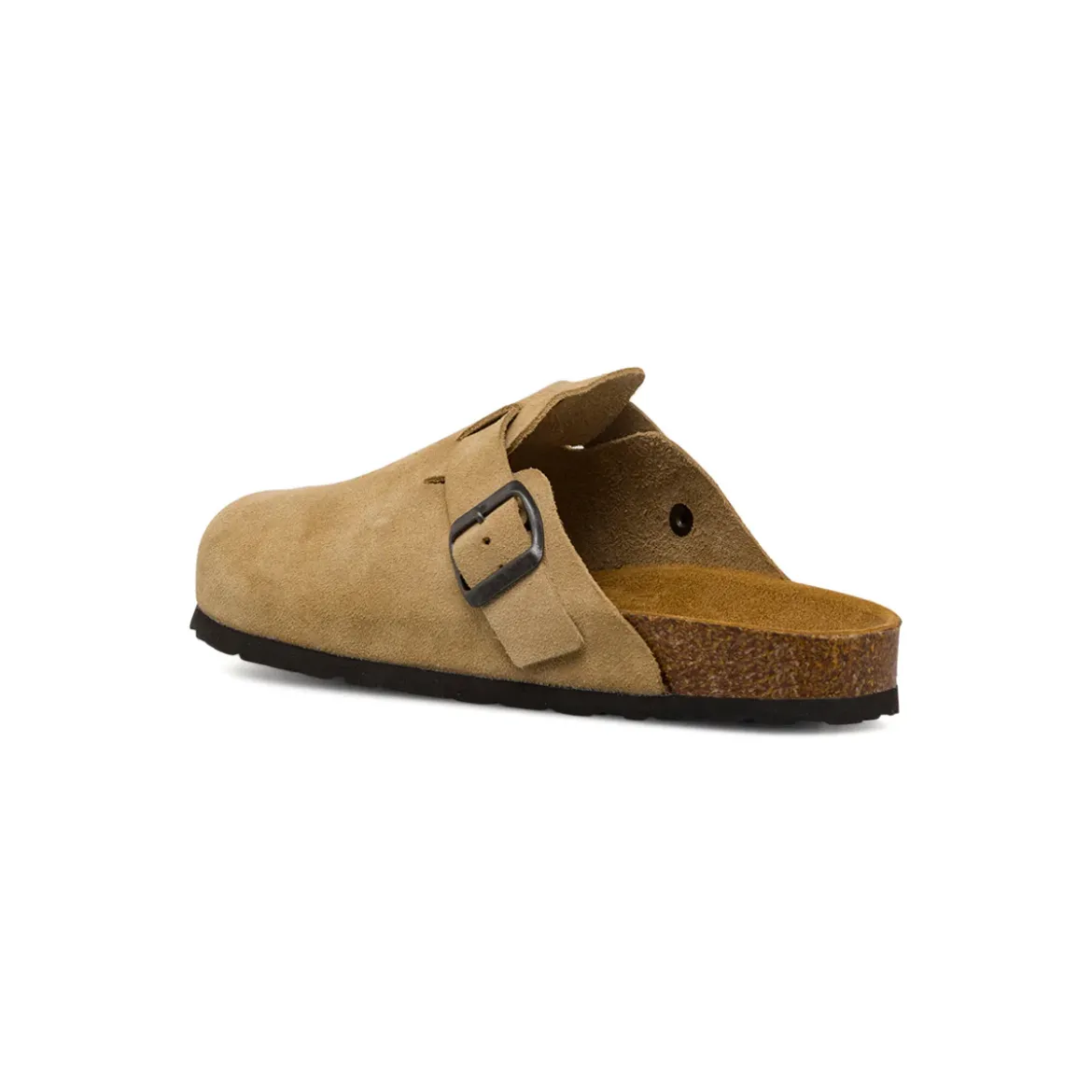 Sandali sabot da uomo beige effetto scamosciato con fibbia Riflessi Urbani