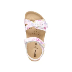 Sandali traspiranti bianchi da Bambina con stampa ciambelle Geox