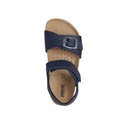 Sandali traspiranti blu da Ragazzo con sottopiede in pelle Geox