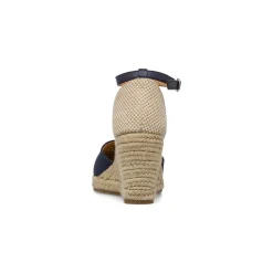 Sandali Zeppe 8,5 cm Blu da Donna in tessuto con cinturino Lora Ferres