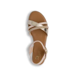 Sandali Zeppe Comfort Beige da Donna con strass P Soft