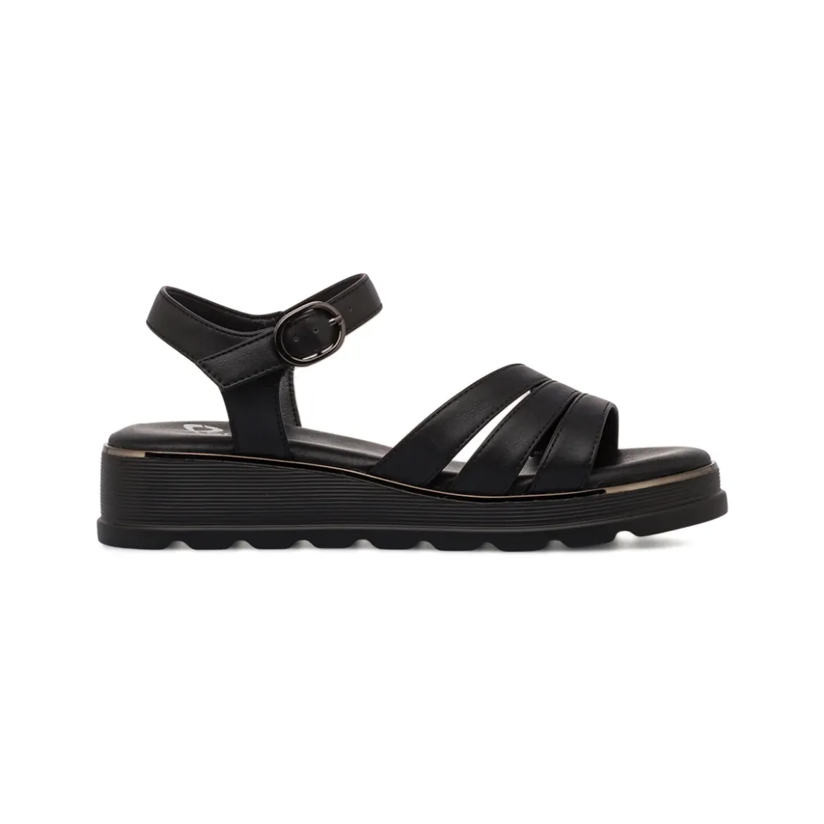 Sandali Zeppe Neri da Donna Comfort con cinturino P Soft