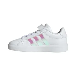 Scarpe Bambina Bianche con Strisce Iridescenti adidas Grand Court 3.0