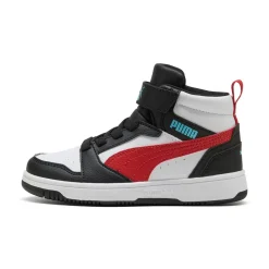 Scarpe Bambino Nere e Bianche Mid con Strappo Puma Rebound V6
