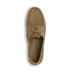 Scarpe da barca Beige Uomo con lacci ed effetto scamosciato Lumberjack