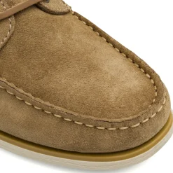 Scarpe da barca Beige Uomo con lacci ed effetto scamosciato Lumberjack