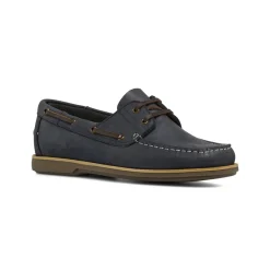 Scarpe da barca Blu Uomo effetto scamosciato con cuciture La Cuoieria