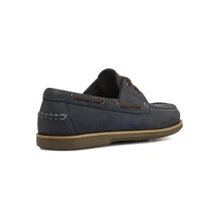 Scarpe da barca Blu Uomo effetto scamosciato con cuciture La Cuoieria