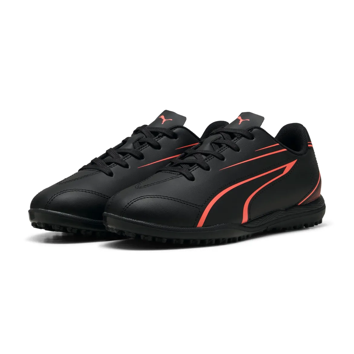 Scarpe da calcetto da bambino nere con dettaglio arancione Puma Vitoria
