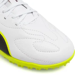 Scarpe da calcetto da Ragazzo bianche e gialle tacchetti TF Puma King