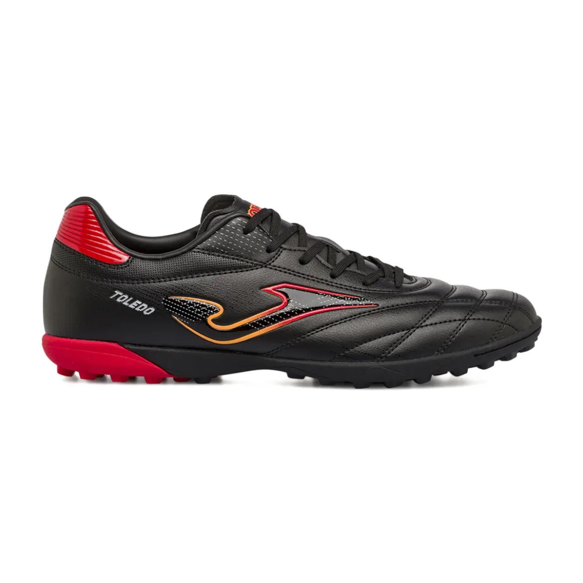 Scarpe da calcetto TF da Uomo nere con dettagli rossi Toledo Joma