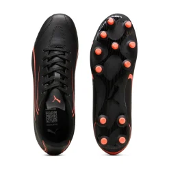 Scarpe da calcio da uomo Puma Vitoria nere con logo arancione