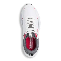 Scarpe da ginnastica da uomo bianche con logo rosso Ducati