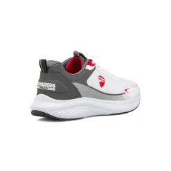 Scarpe da ginnastica da uomo bianche con logo rosso Ducati