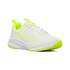 Scarpe da running da uomo bianche con dettagli giallo fluo GymRun