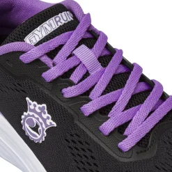 Scarpe da Running donna nere con lacci viola GymRun