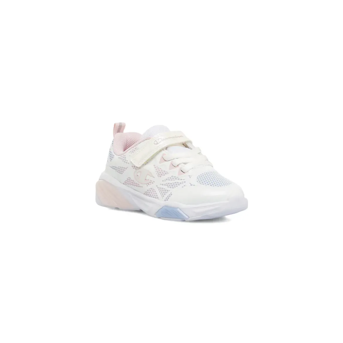 Scarpe primi passi bianche da Bambina con luci e inserti mesh Champion