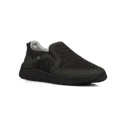Scarpe slip-on uomo in tessuto nero traspirante con suola flessibile Glams