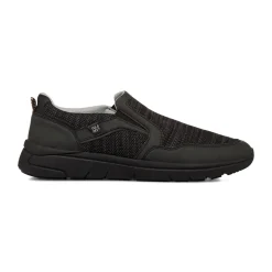 Scarpe slip-on uomo in tessuto nero traspirante con suola flessibile Glams