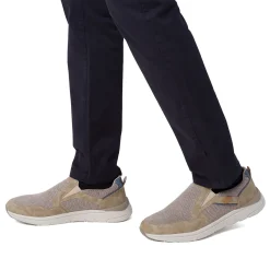 Scarpe slip-on uomo in tessuto beige traspirante con suola flessibile Glams