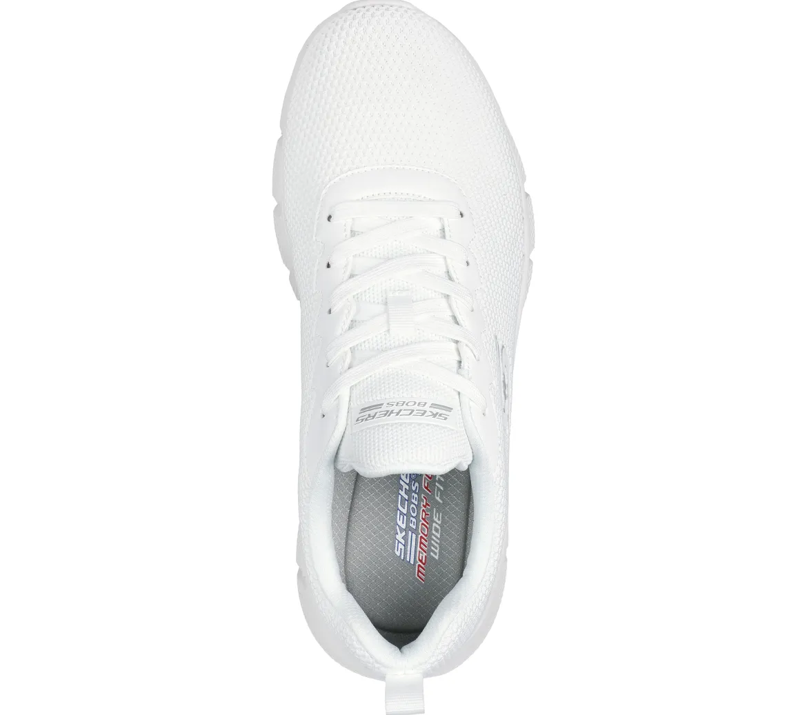 Scarpe sportive bianche da uomo in tessuto mesh Skechers Bobs Sport B Flex - Chill Edge